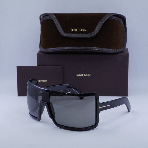 Tom Ford Parker FT1118 01A Shield Sunglasses - Black/Smoke main image 4